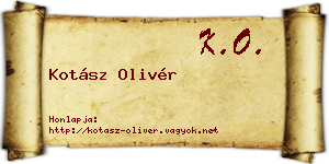 Kotász Olivér névjegykártya